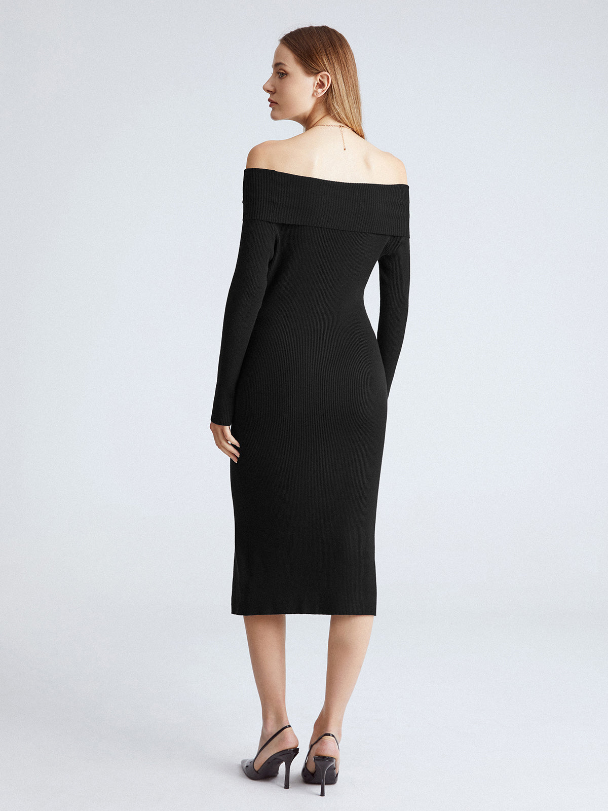 Thecomense - Off Shoulder Spirit Ribbed Dress
