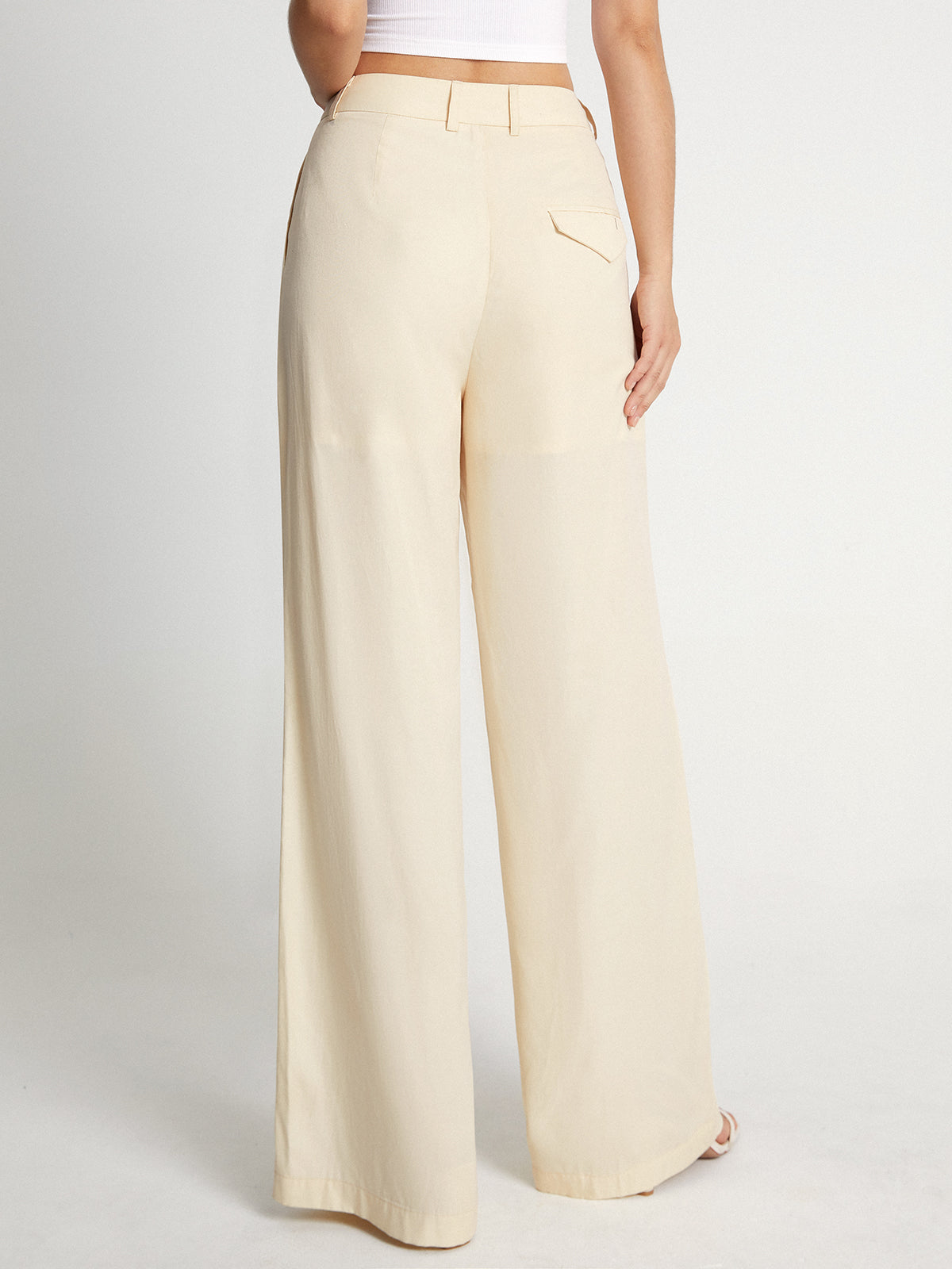 Thecomense - High Waisted Relaxed Fit Wide Leg Loose Trousers
