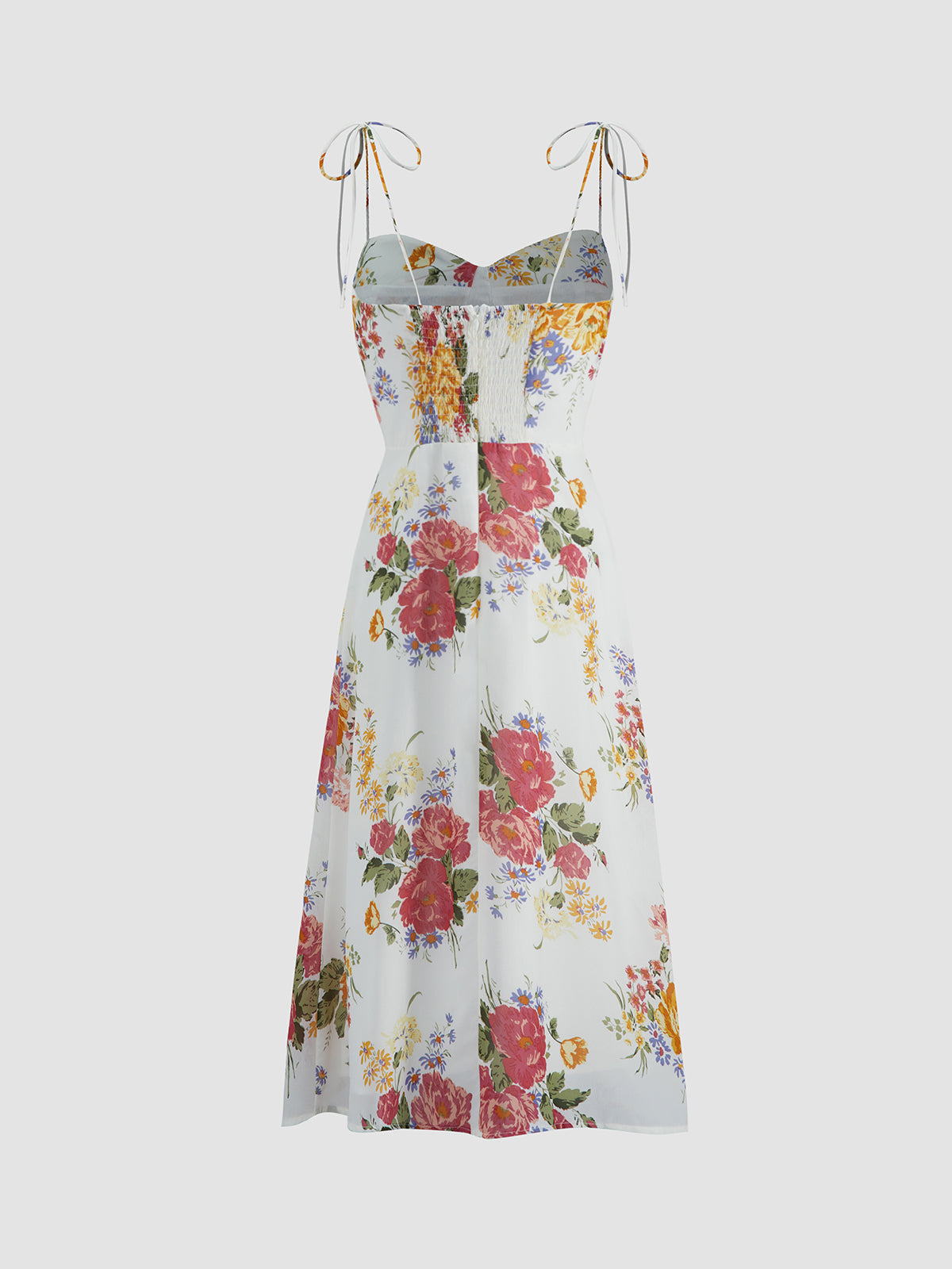 Thecomense - Bouquet Bloom Floral Strap Dress