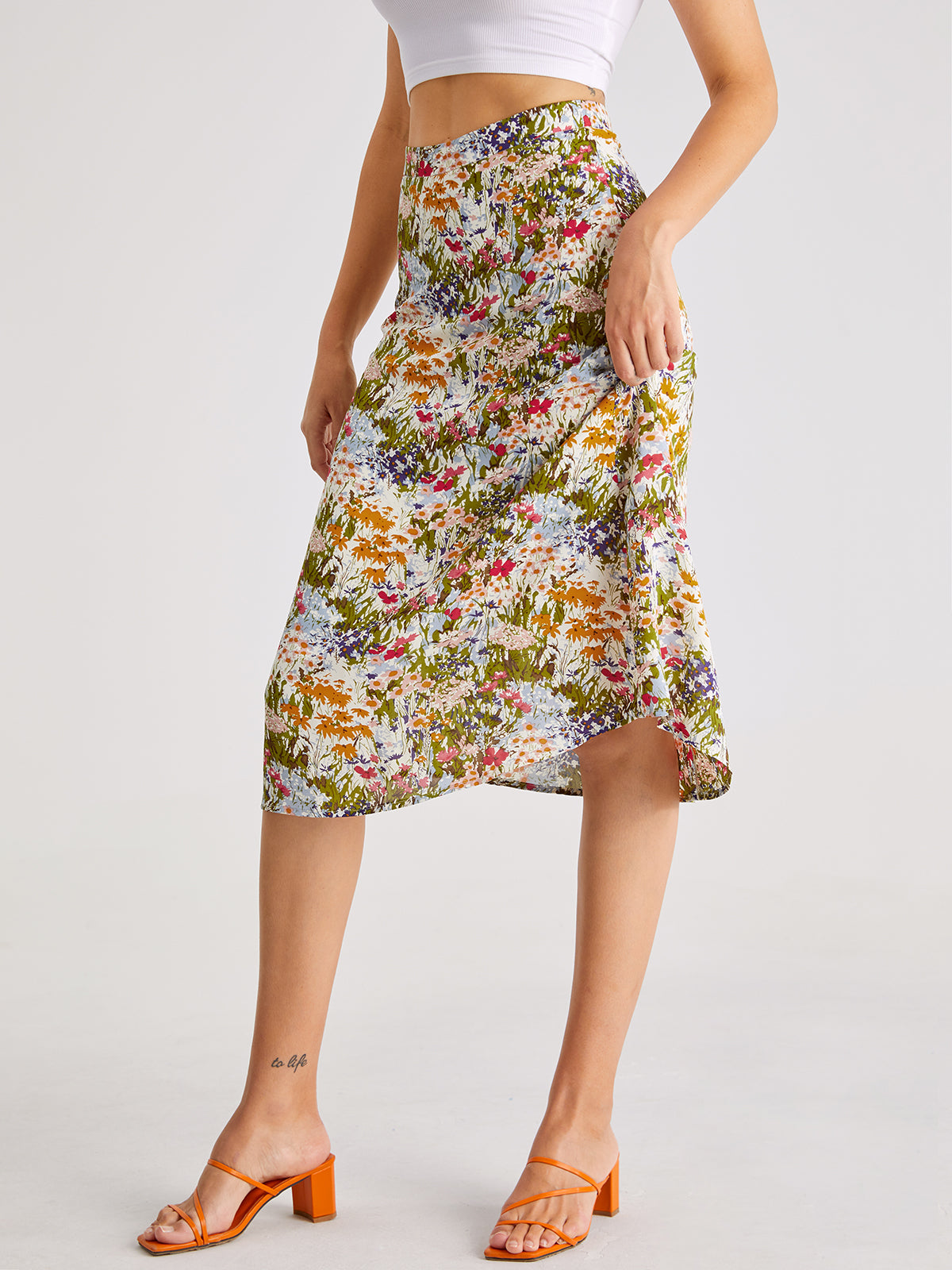 Thecomense - Bloom High Waisted Long Skirt