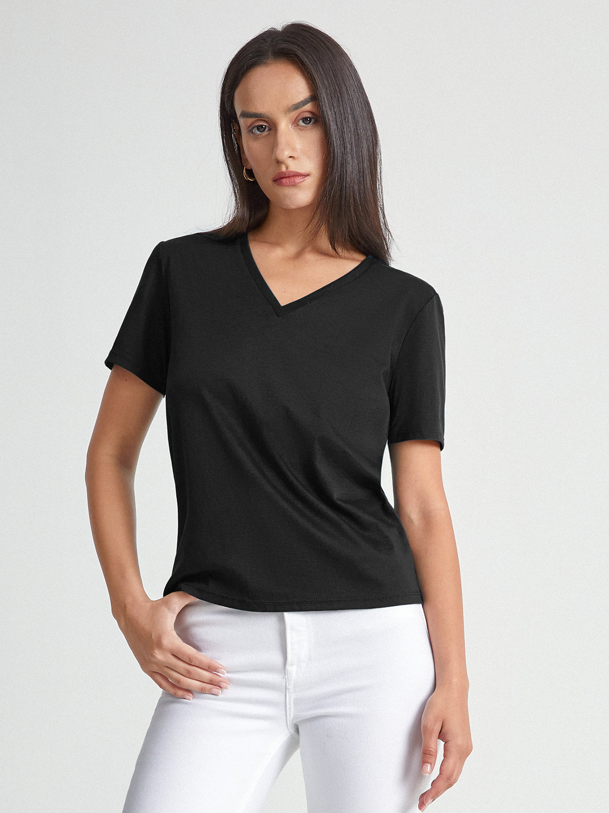 Thecomense - Basic Everyday V-Neck T-Shirt