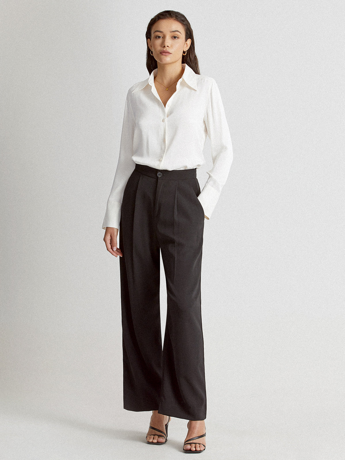 Thecomense - Basic Sharp Collar Shirt