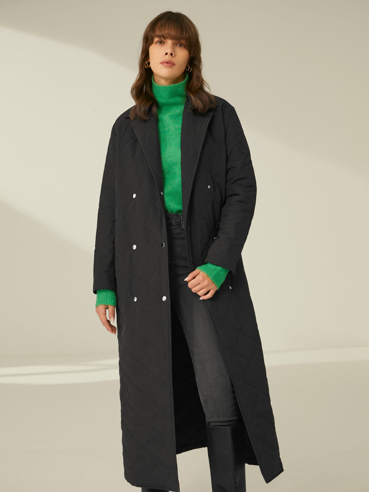 Thecomense - Essential Quilted Long Overcoat