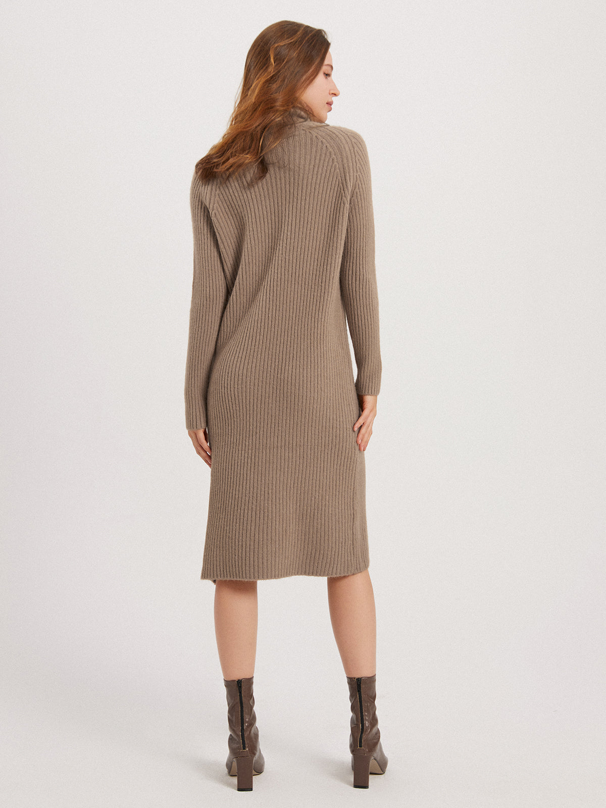 Thecomense - Texture Mockneck Sweater Dress