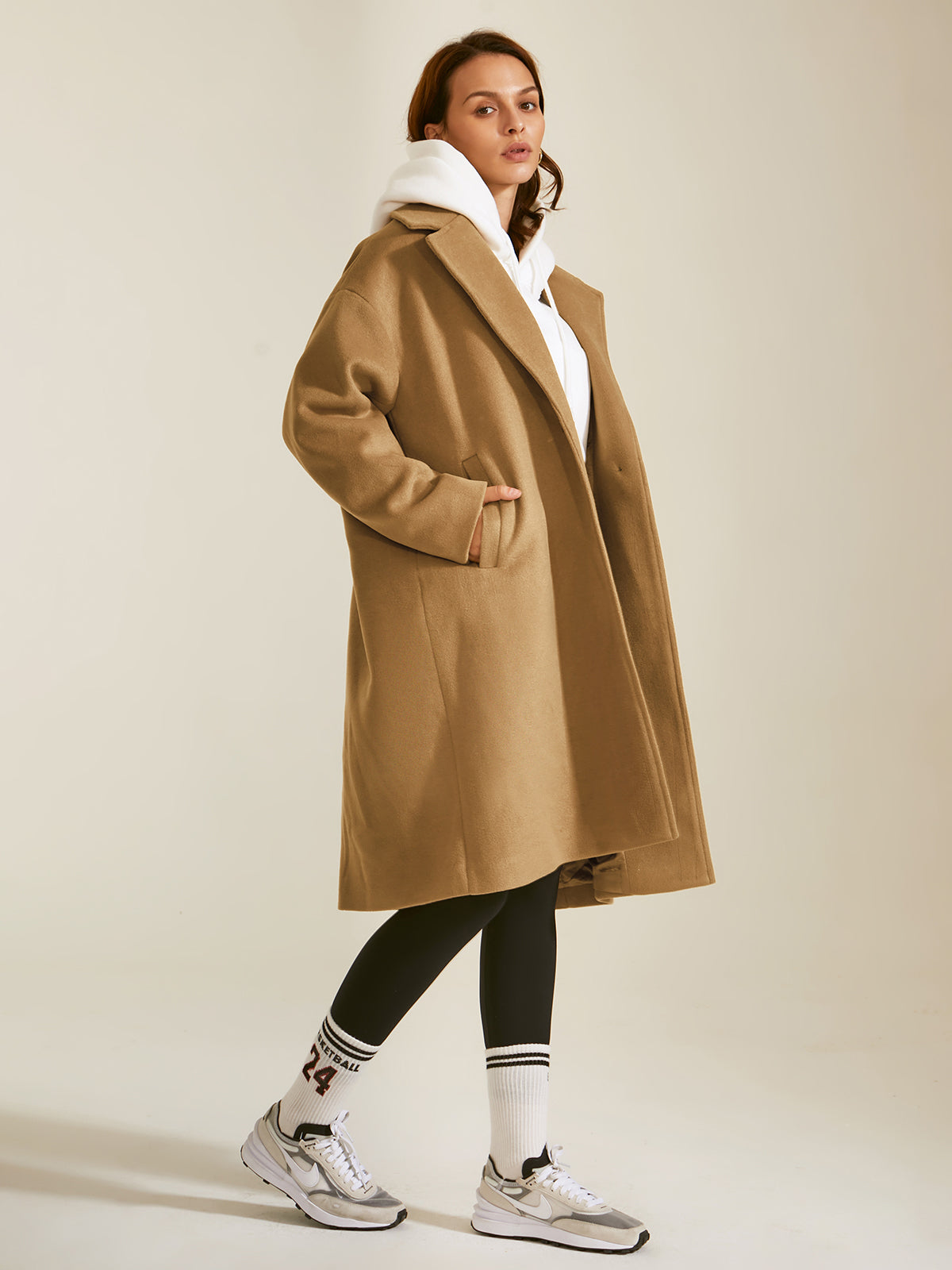 Thecomense - Oversized Lapel Wool Overcoat