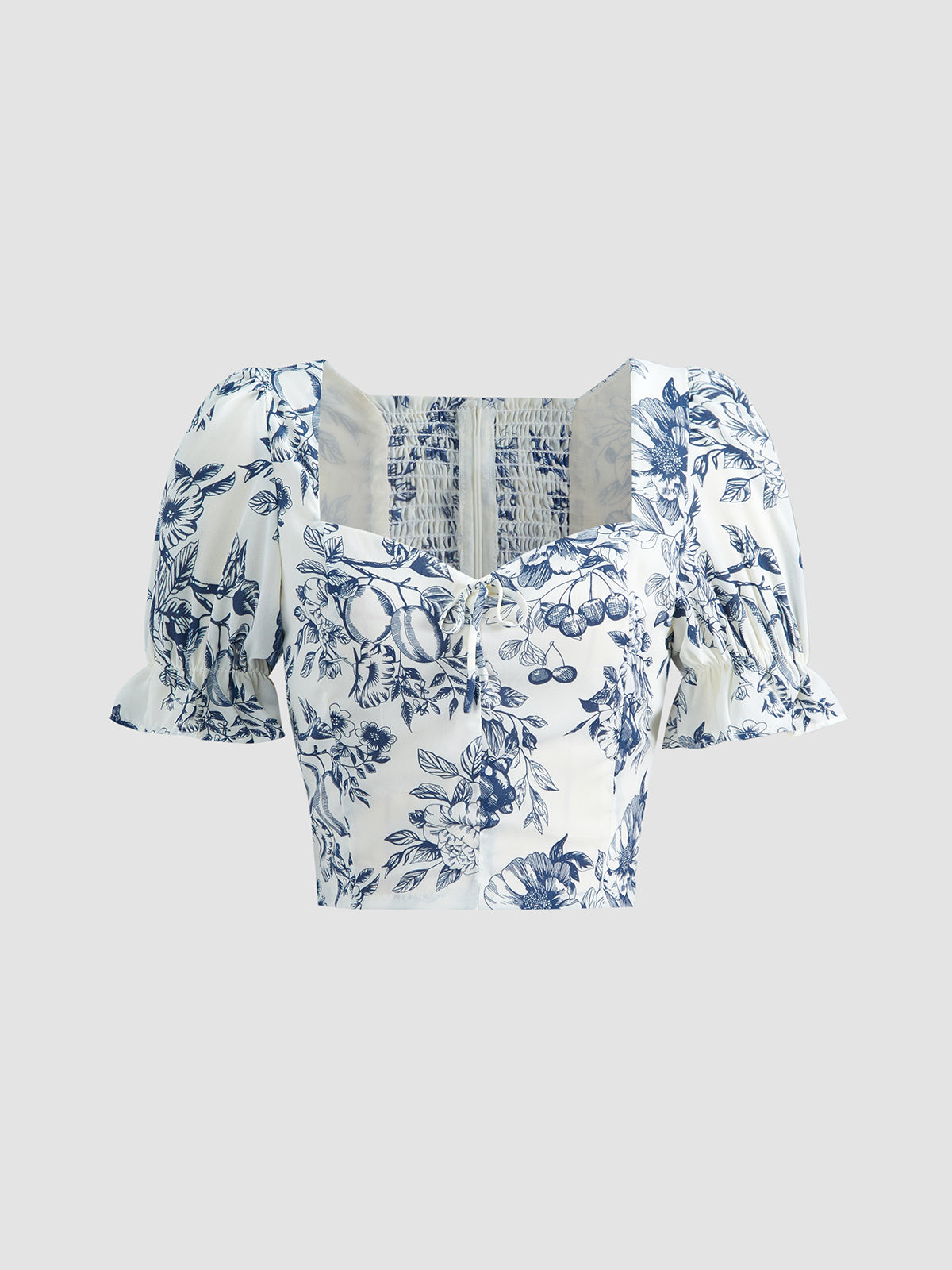 Thecomense - Cherry Daze Square Neck Top