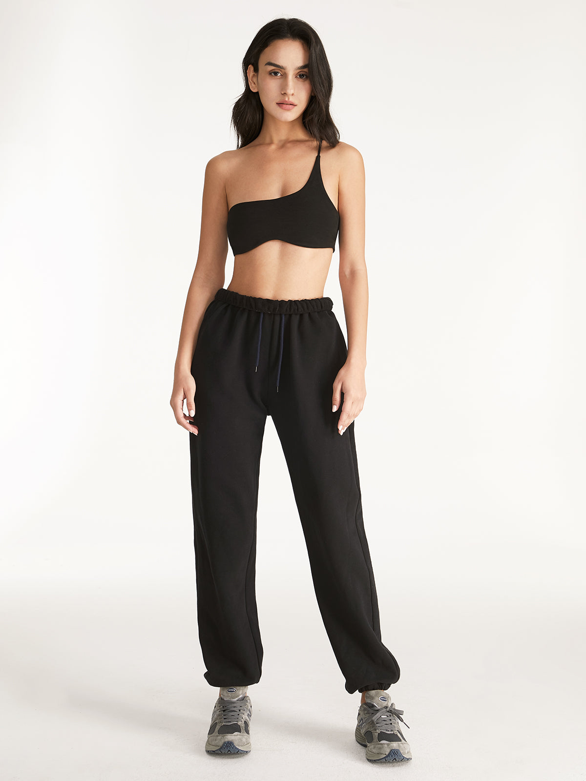 Thecomense - One Shoulder Solid Sports Bra