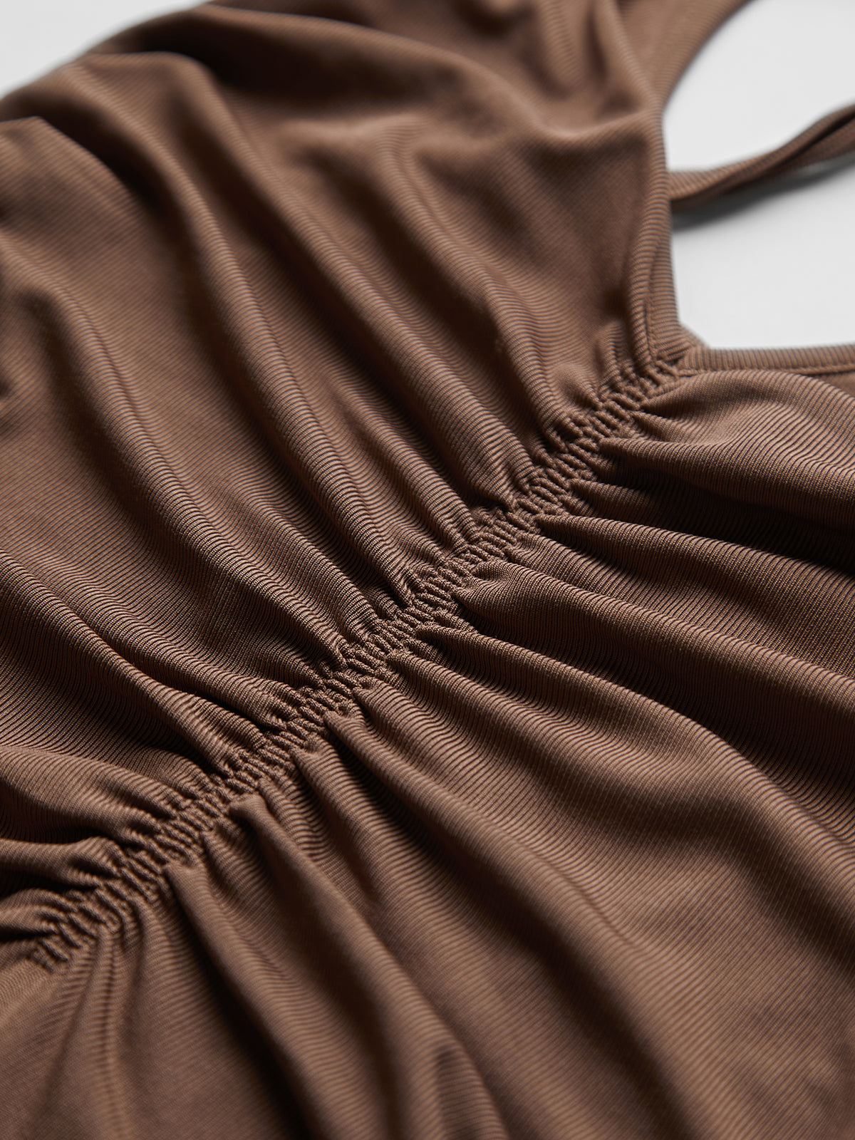 Thecomense - Solid Ruche Cami Maxi Dress