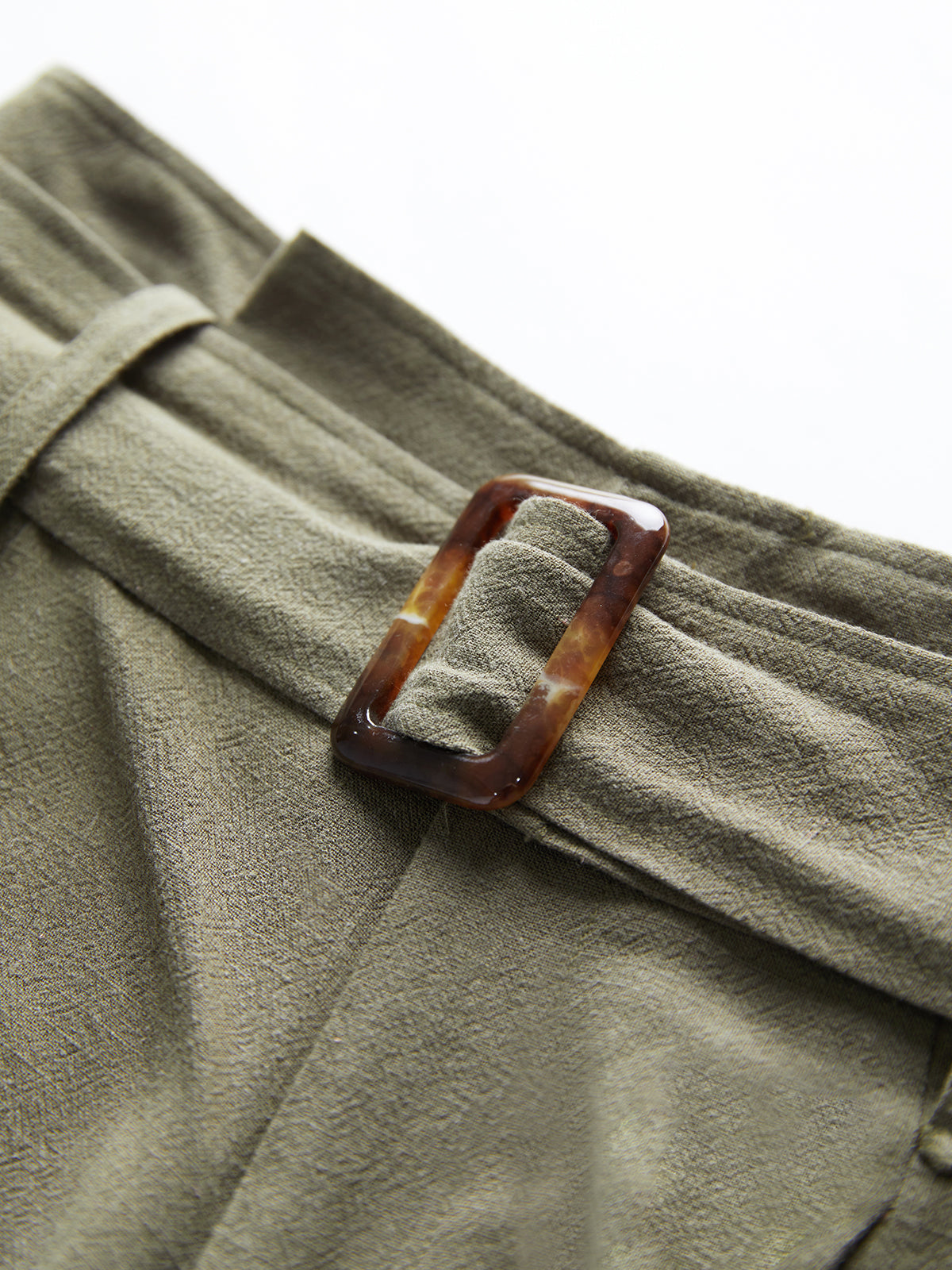 Thecomense - Weekend Loaf Belted High Waist Shorts