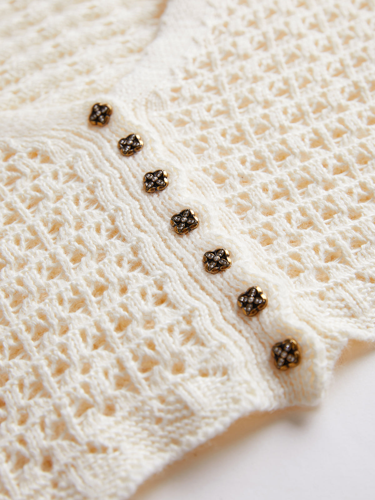 Thecomense - Pointelle Knit Cardigan