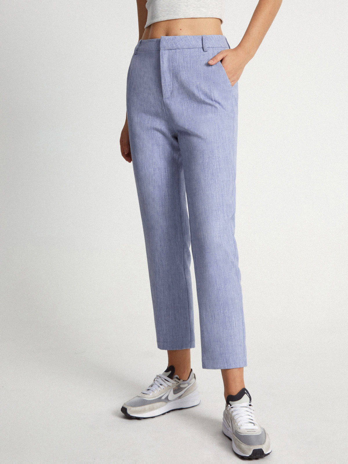 Thecomense - Mid Rise Heathered Pastel Cropped Pants
