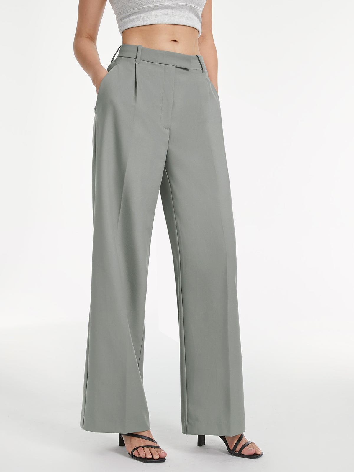 Thecomense - Double Pleat Front High Waisted Trousers