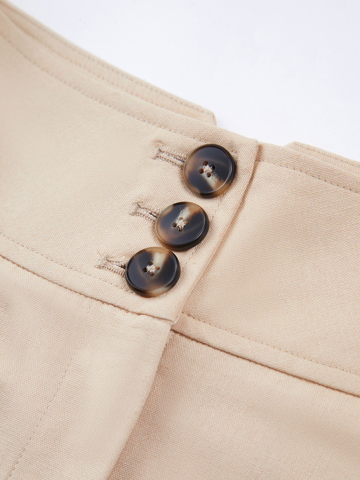 Thecomense - High Waisted Button Mini Trouser Shorts