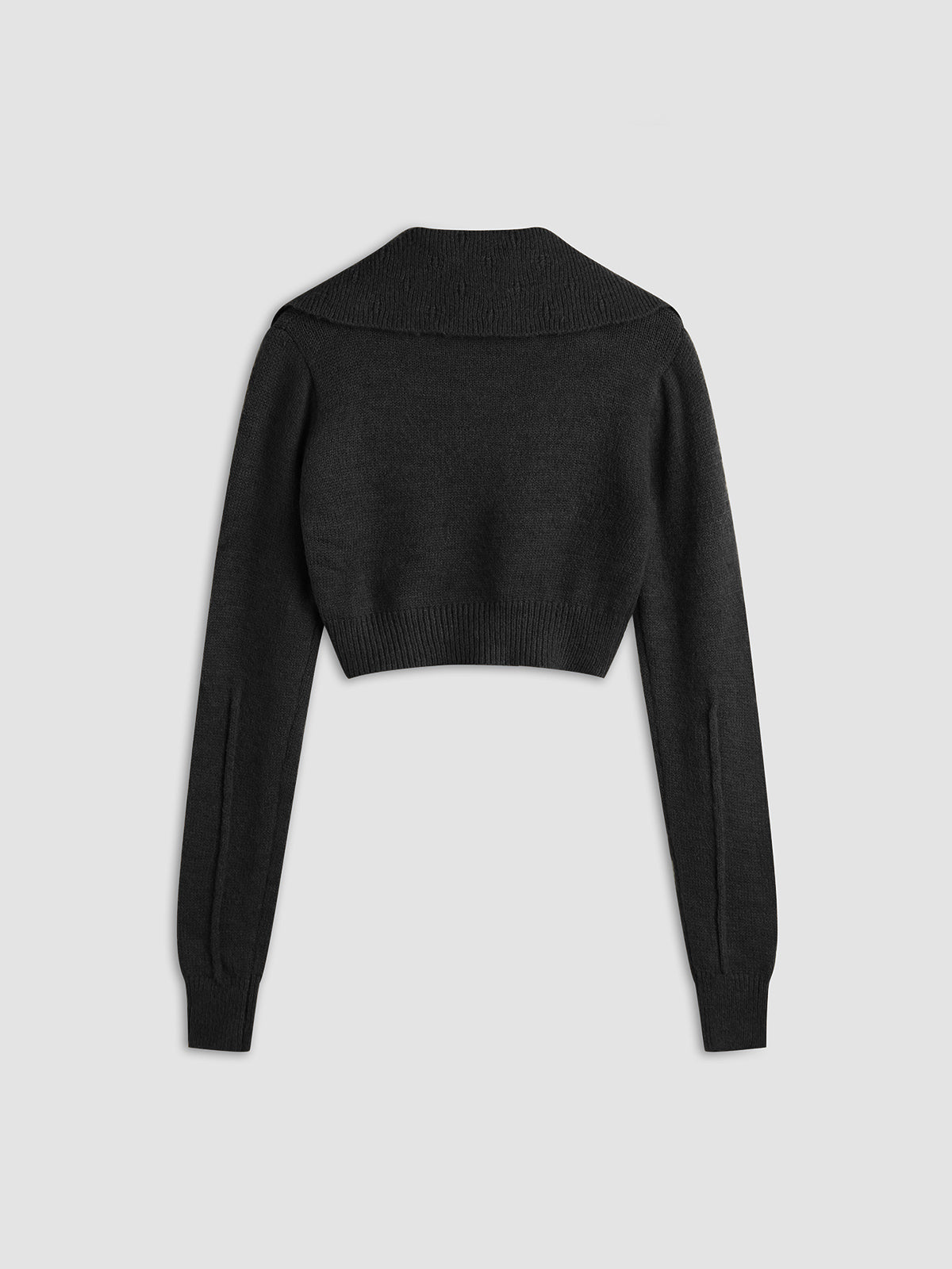 Thecomense - Cropped Cardigan with Collar