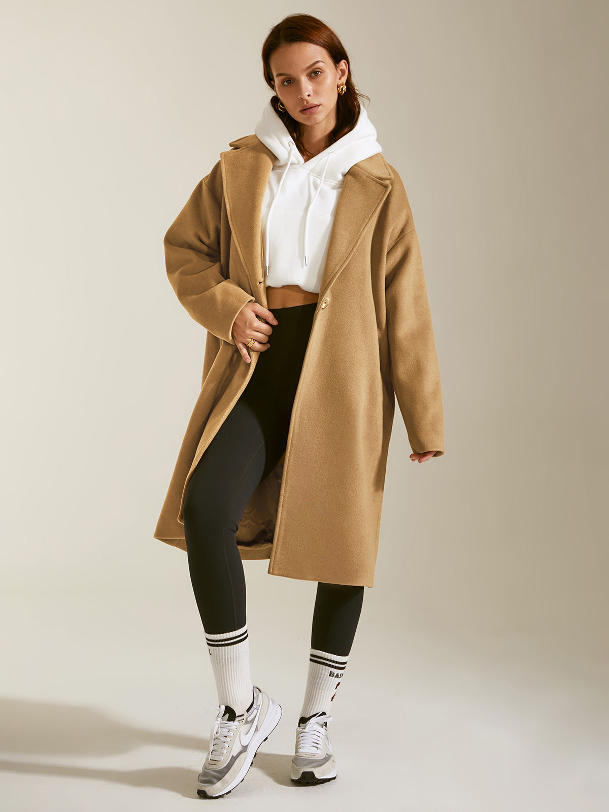 Thecomense - Oversized Lapel Wool Overcoat