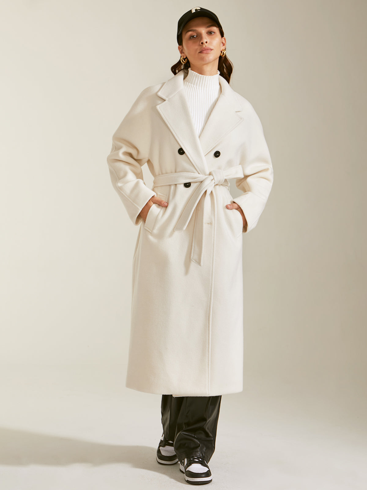 Thecomense - Double Breasted Notch Lapel Overcoat