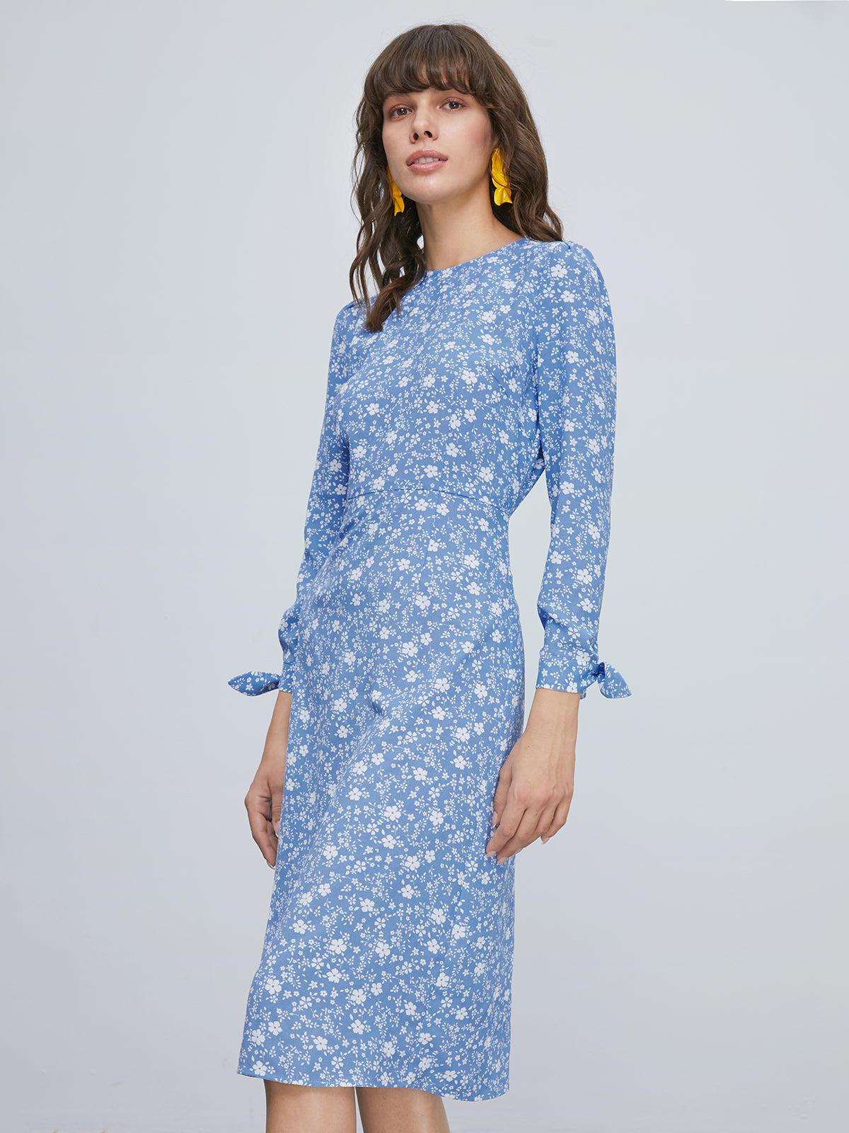 Thecomense - Azure Daisy Fields Dress