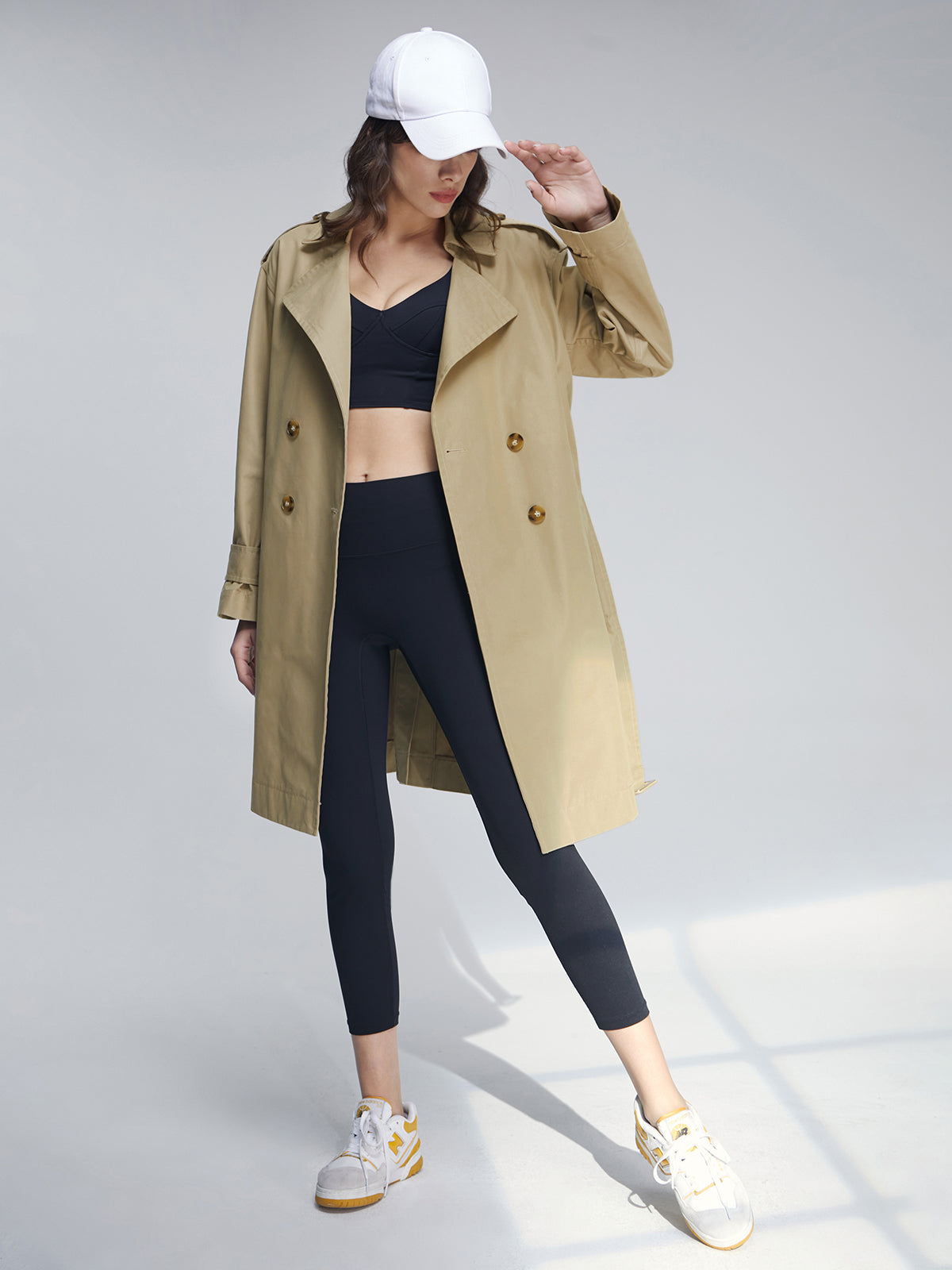 Thecomense - Mid Length Double Breasted Lightweight Trench Coat