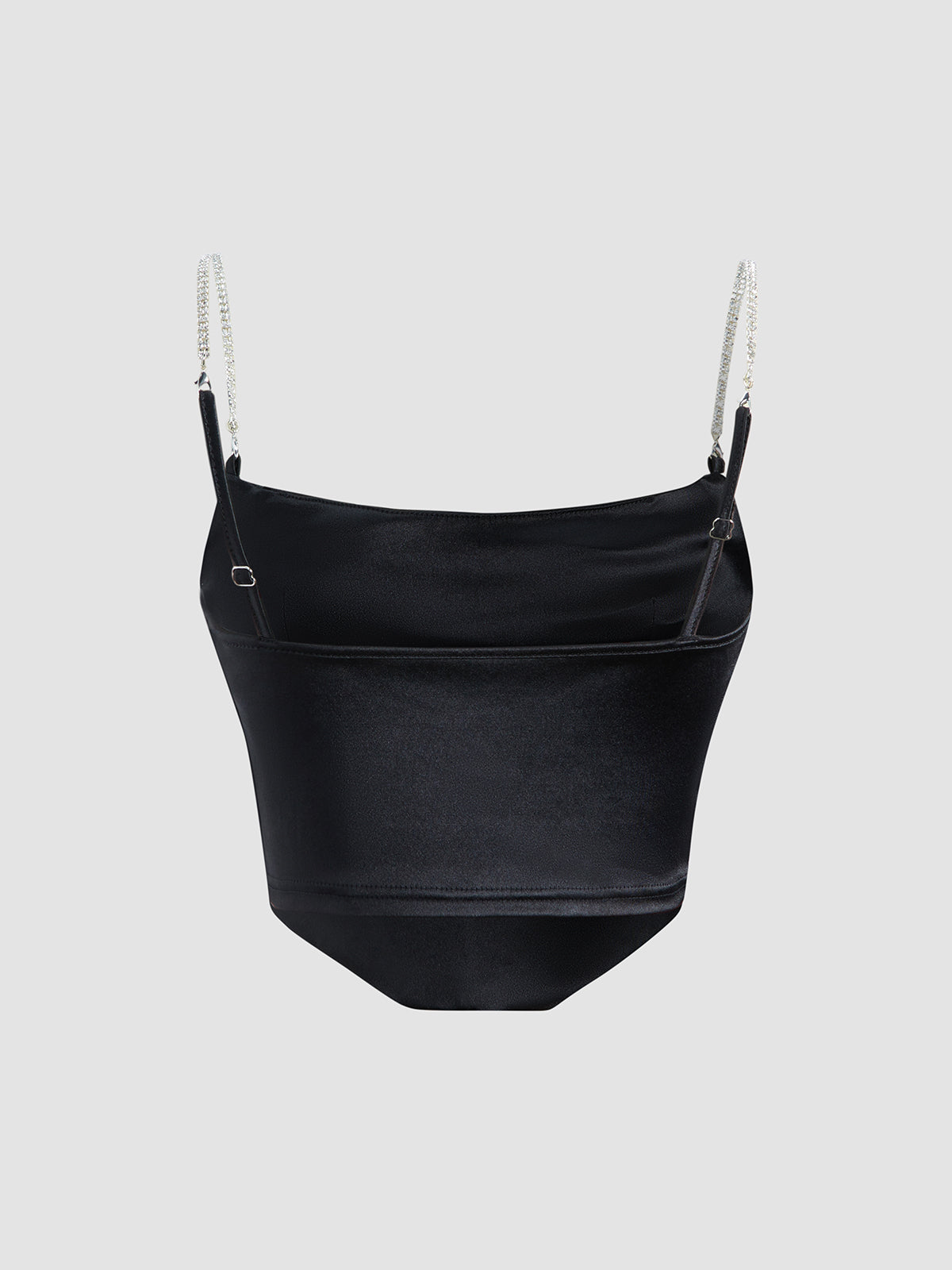 Thecomense - Diamante Satin Corset Top