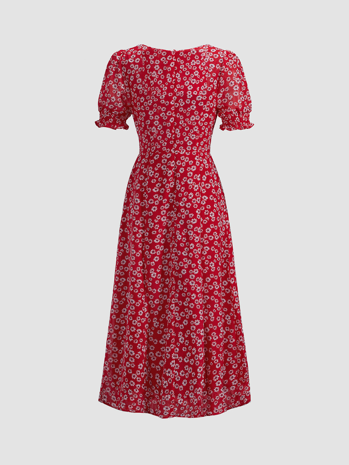 Thecomense - Square Neck Floral Midi Dress