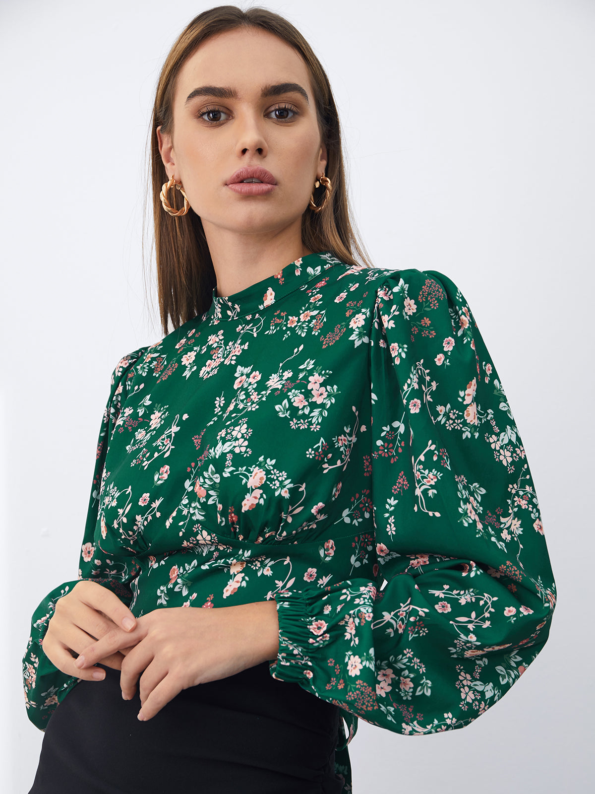 Thecomense - Backless Floral Shirt