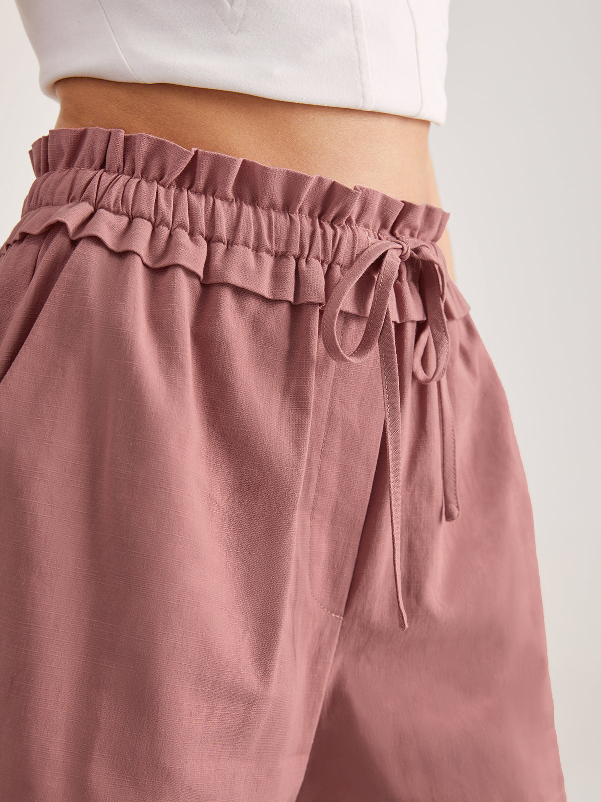 Thecomense - Essential Shirred Elastic Short Shorts