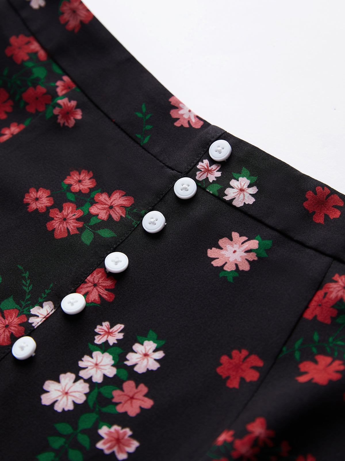 Thecomense - Floral Ruffle Hem Skirt
