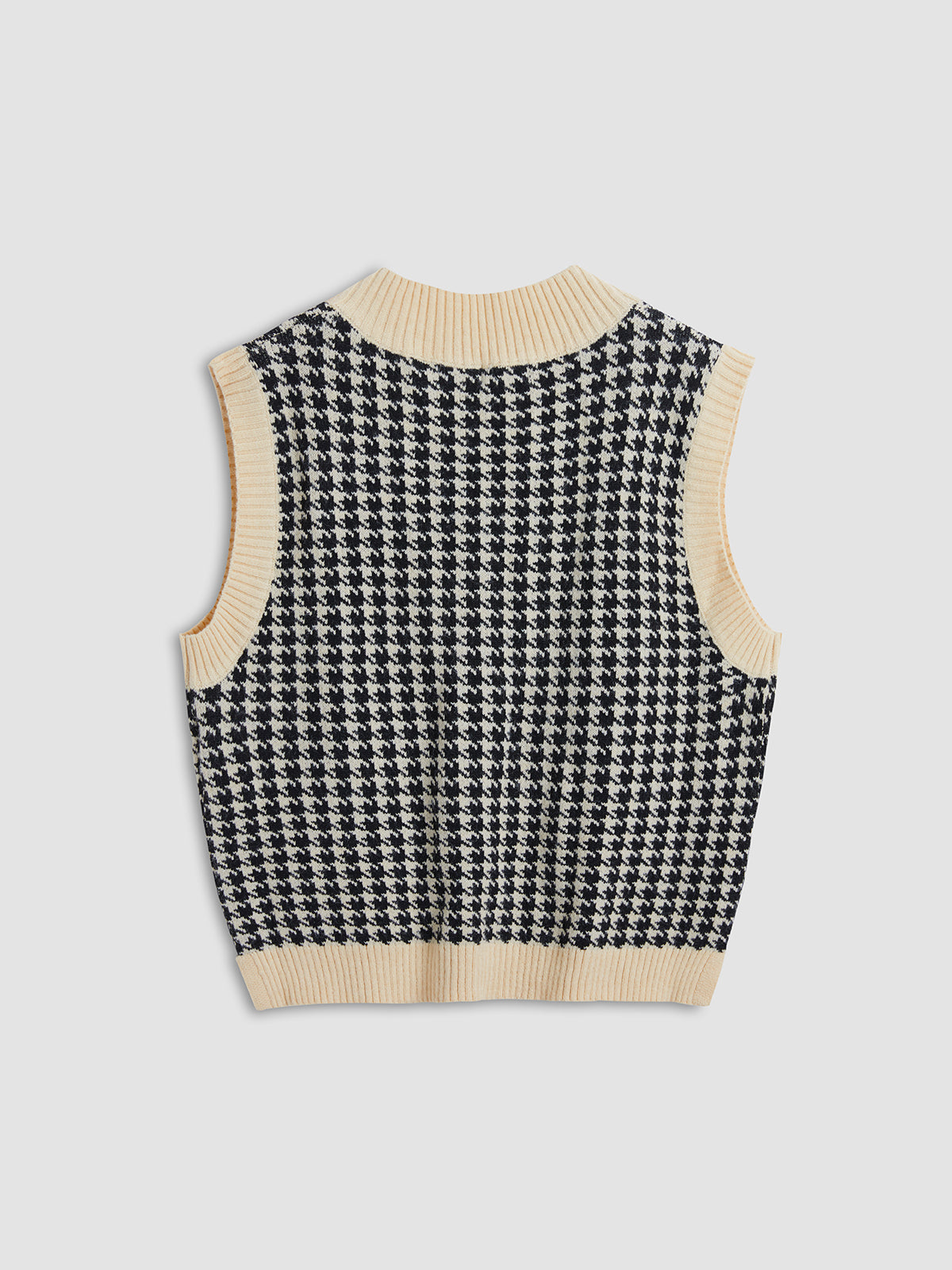 Thecomense - Cozy Houndstooth Vest
