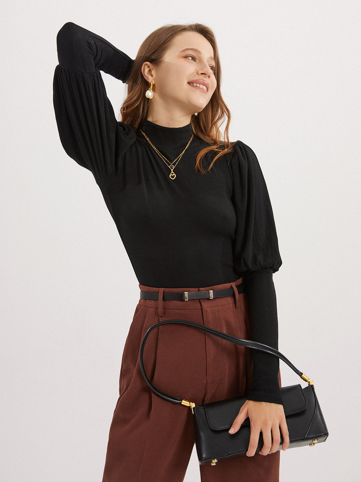 Thecomense - Solid Puff Long Sleeve Shirt
