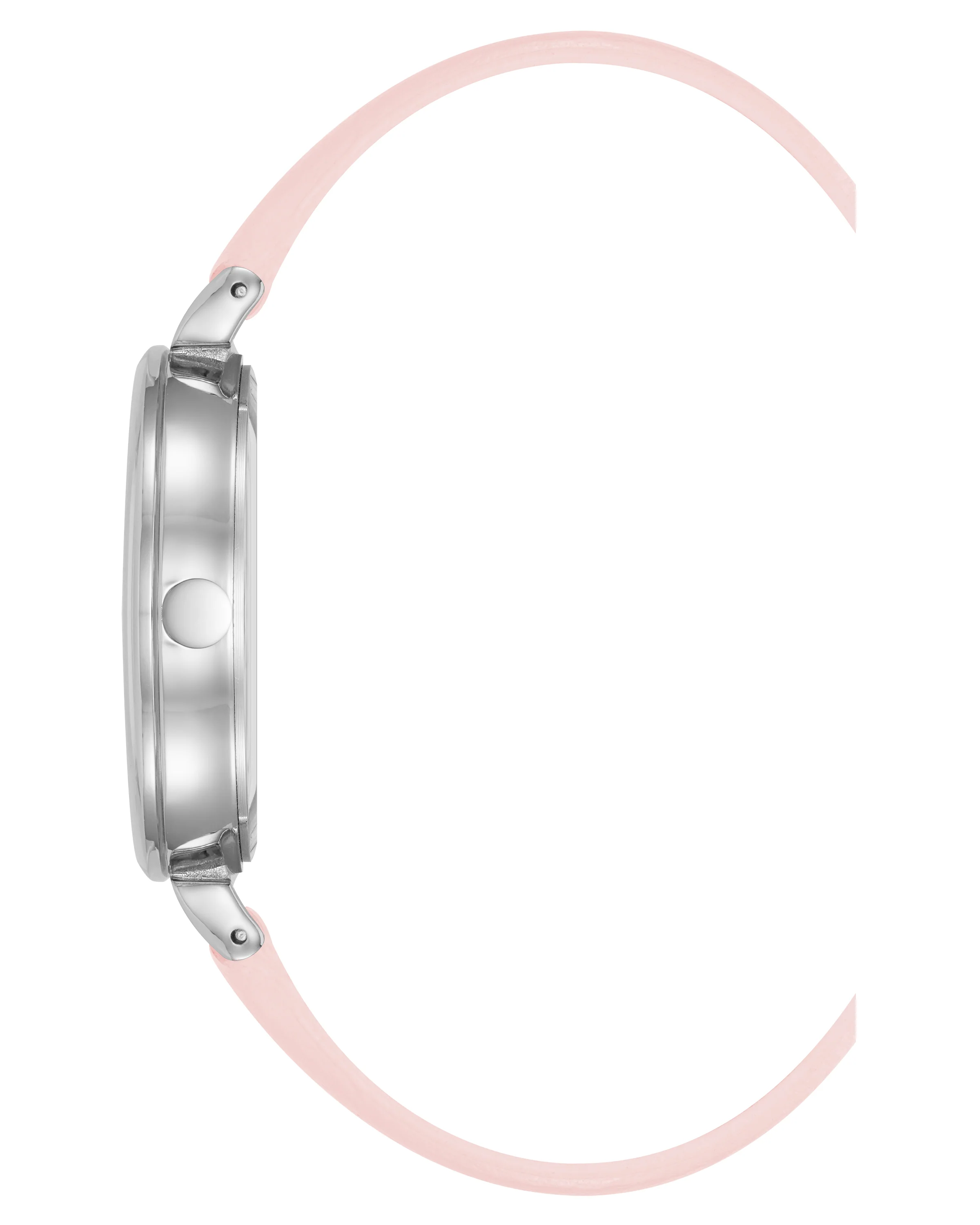 Pink Floral Dial Strap Watch