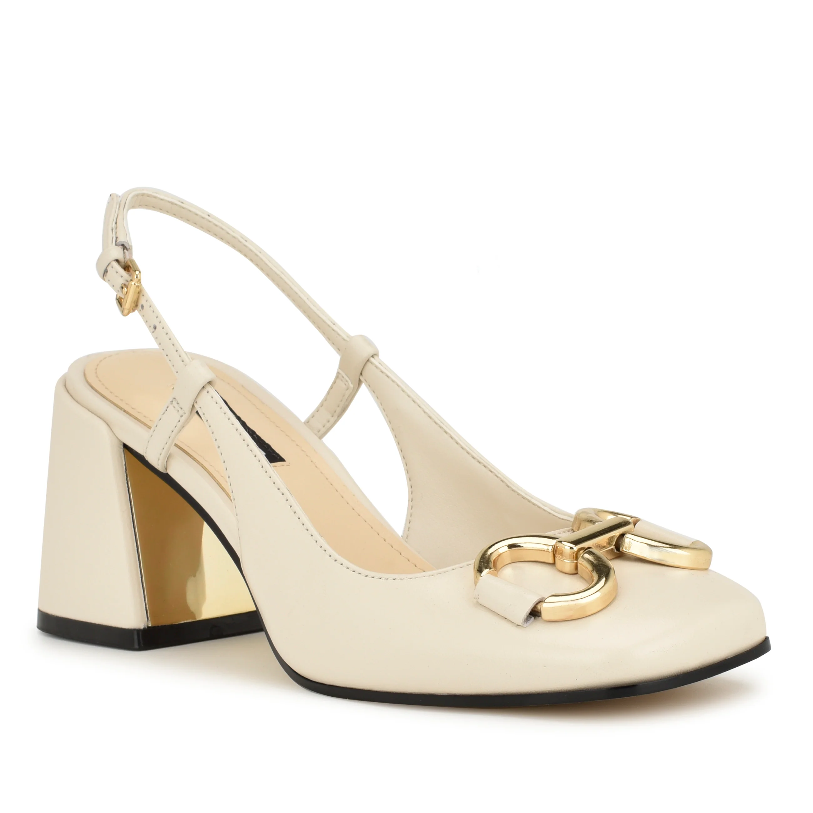 Cast Block Heel Slingback Pumps