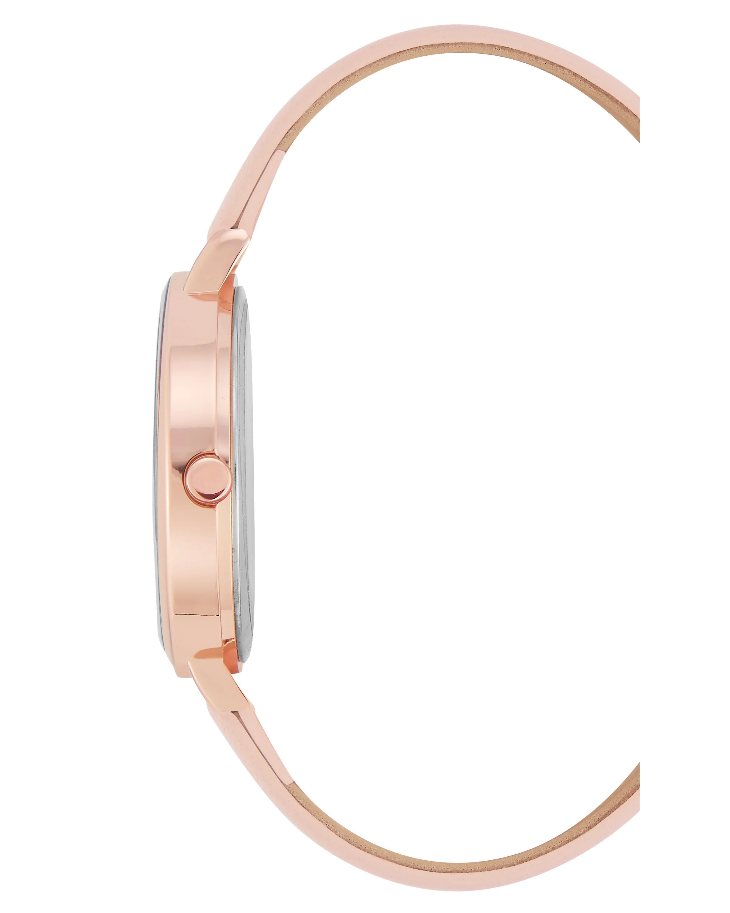 Floral Dial Smooth Strap Watch
