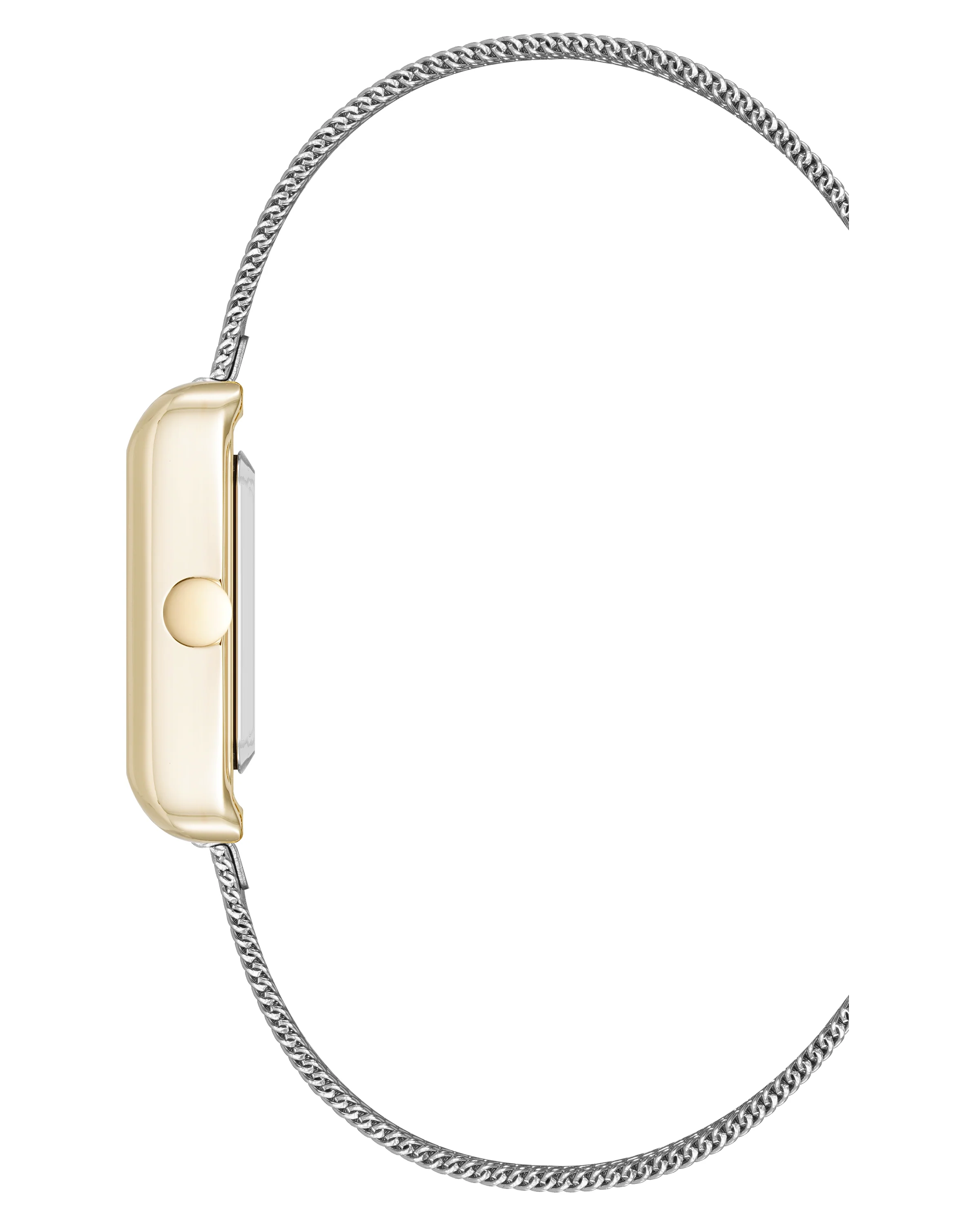 Mesh Bracelet Watch with Rectangular Case