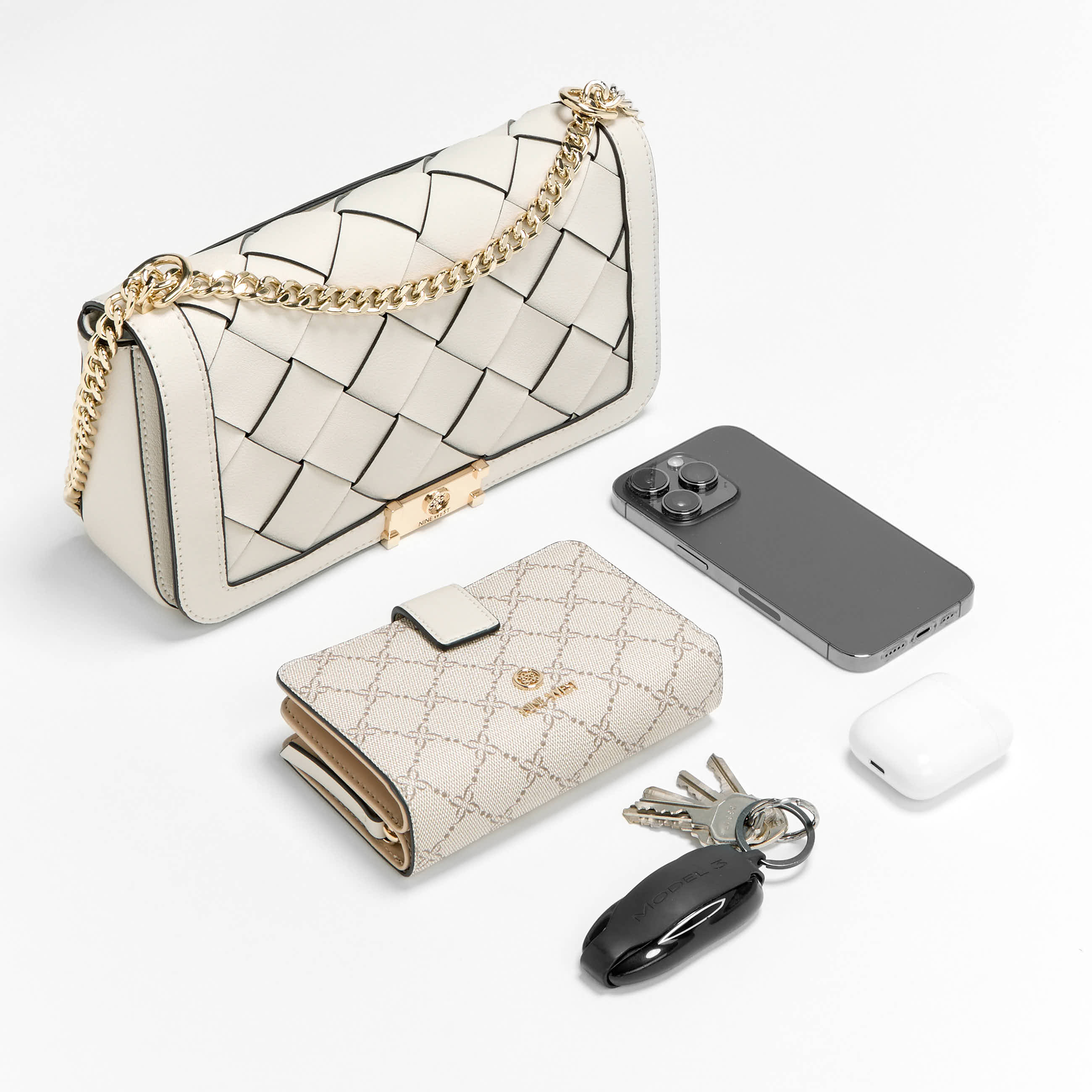 Mylah Woven Flap Chain Convertible Crossbody