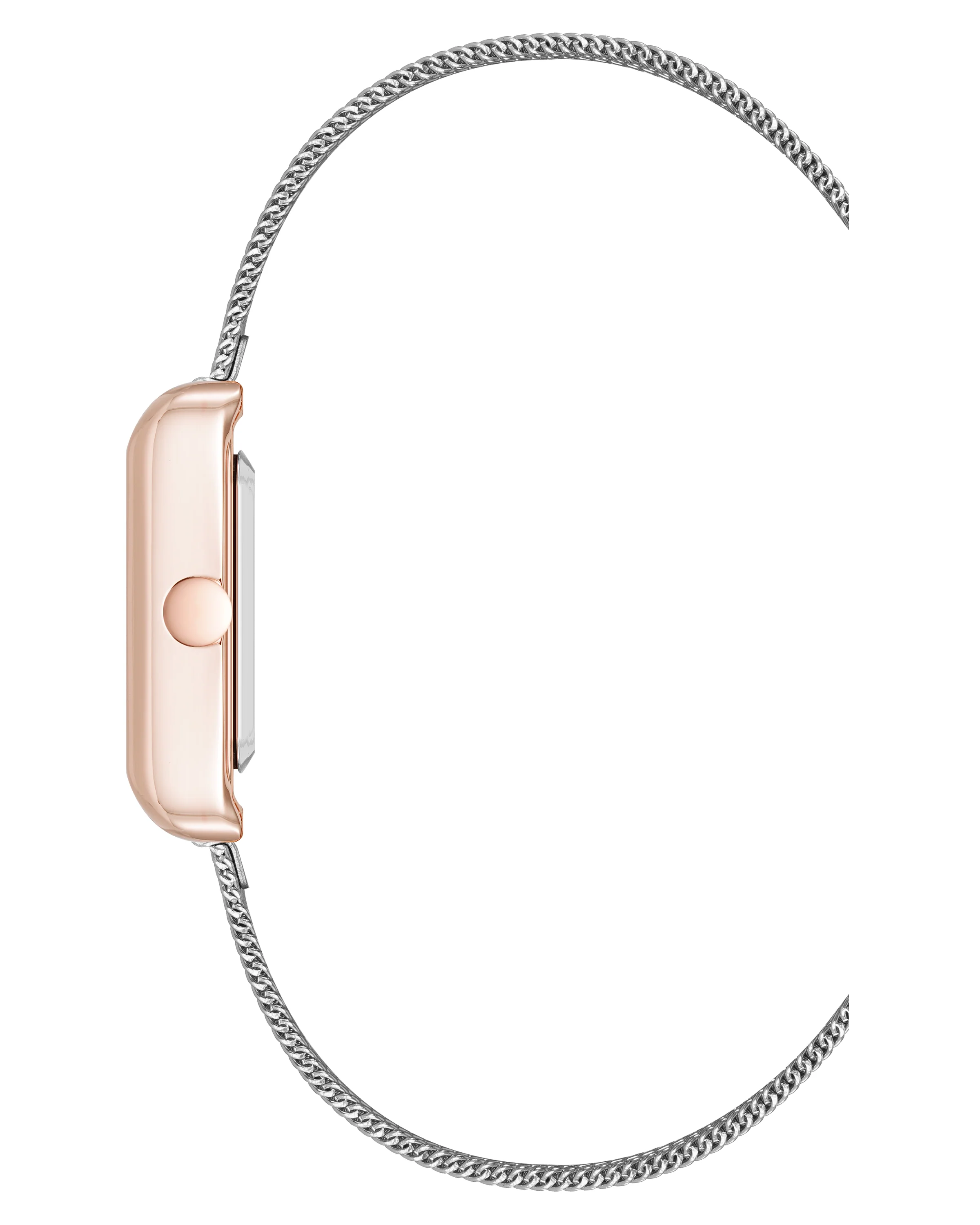 Mesh Bracelet Watch with Rectangular Case