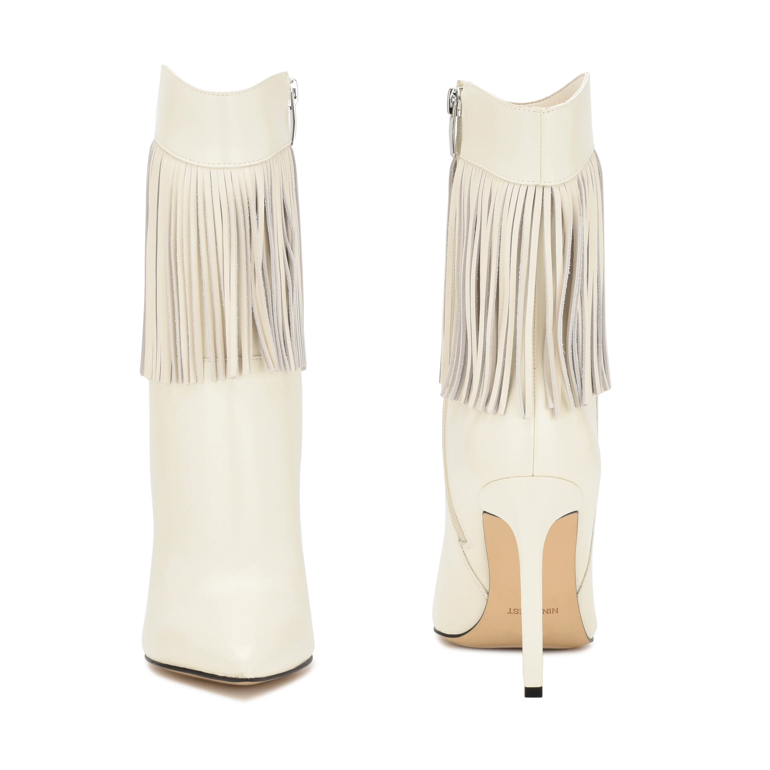 Tries Heeled Fringe Booties