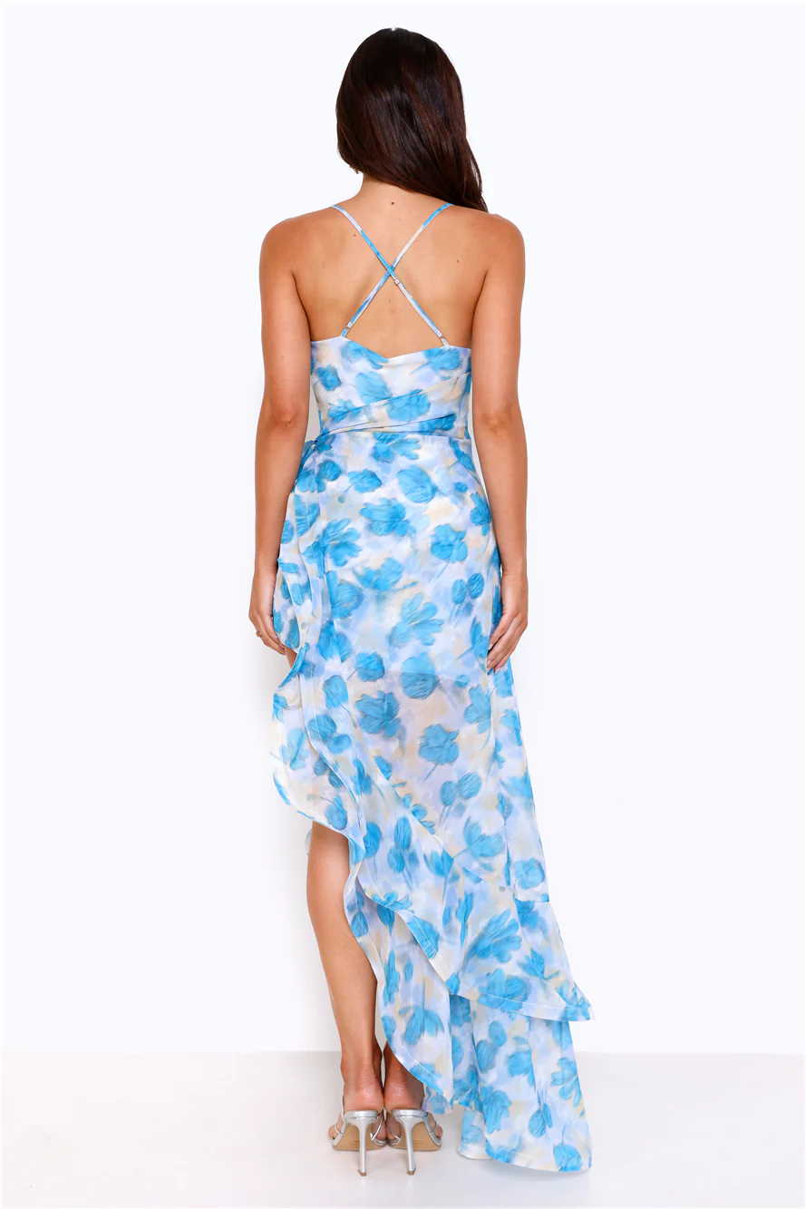 Floral Breeze Maxi Dress Blue