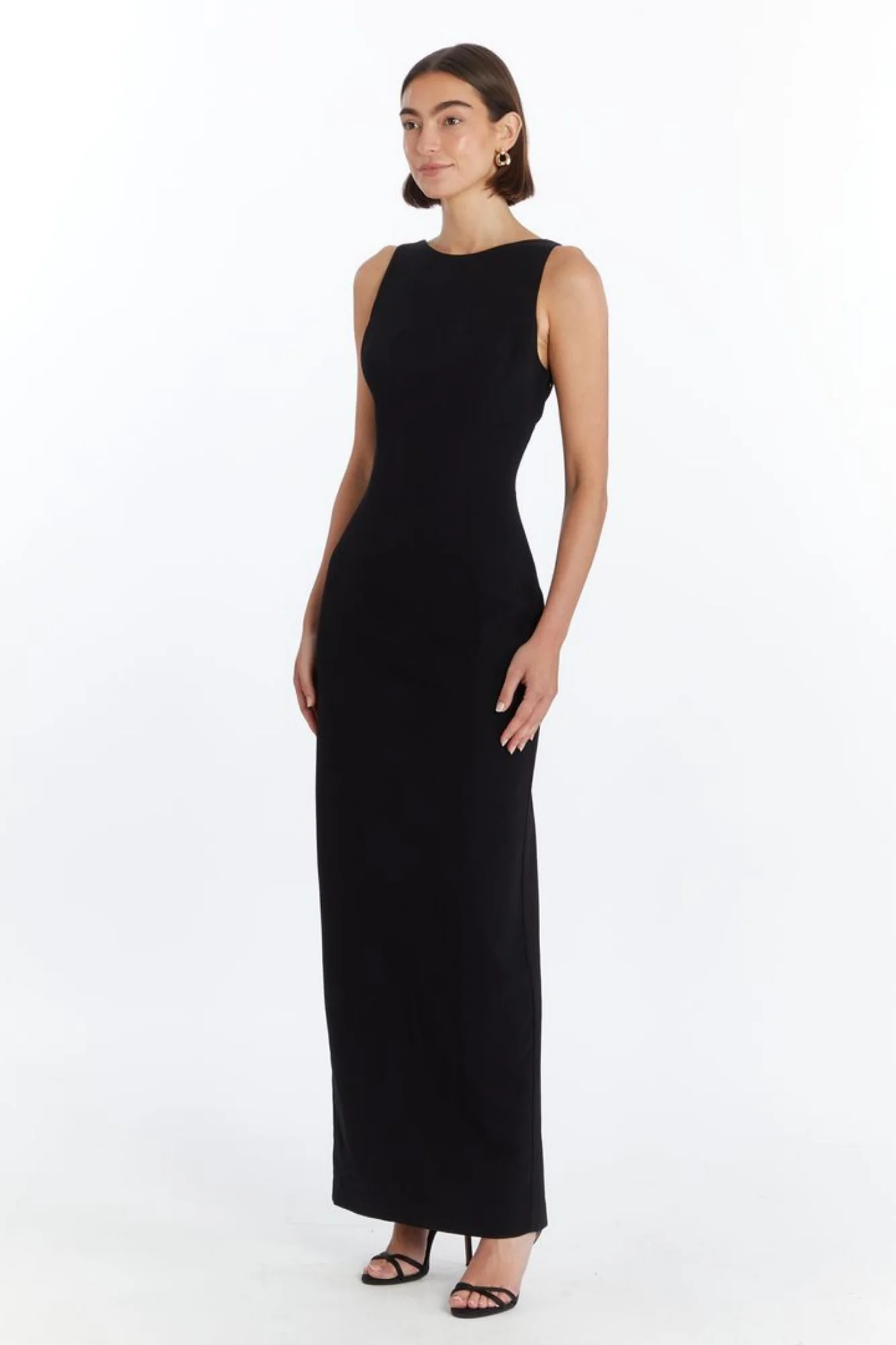 Until The Sun Rises Satin Maxi Dress Black