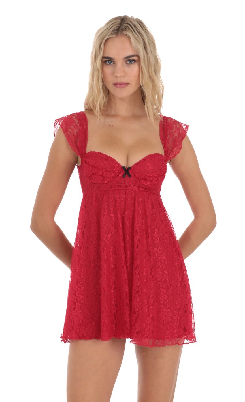 Red Lace Doll Dress