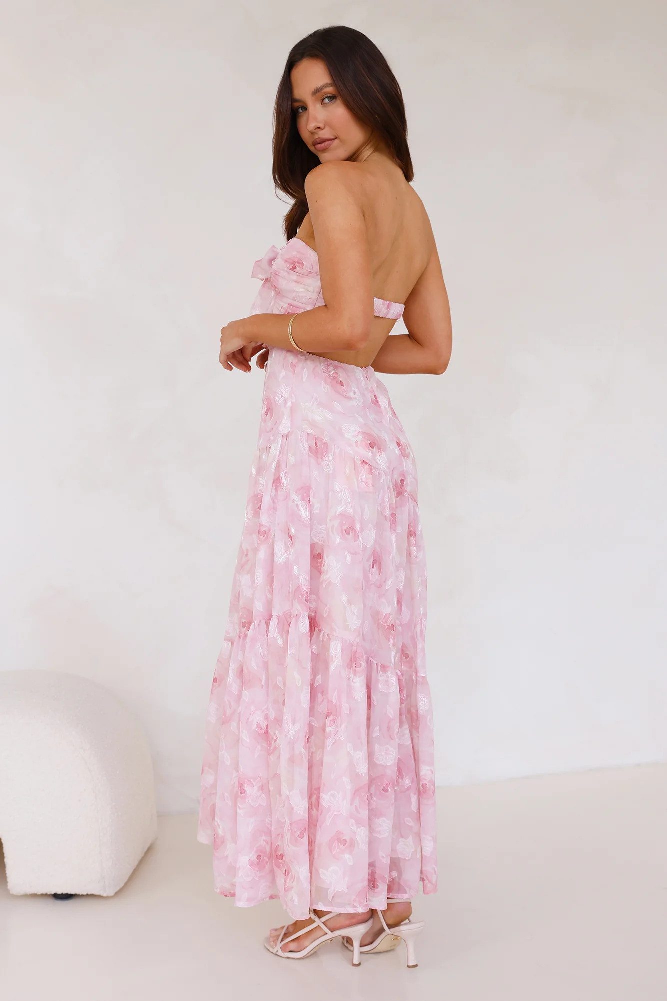 Queen Scenes Strapless Maxi Dress Pink