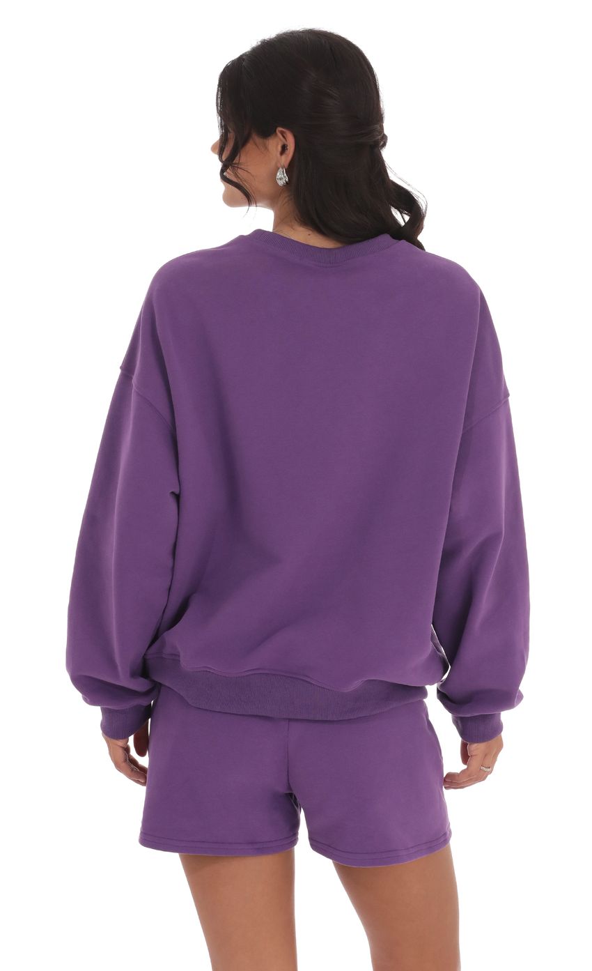 Fleece Jumper in Purple