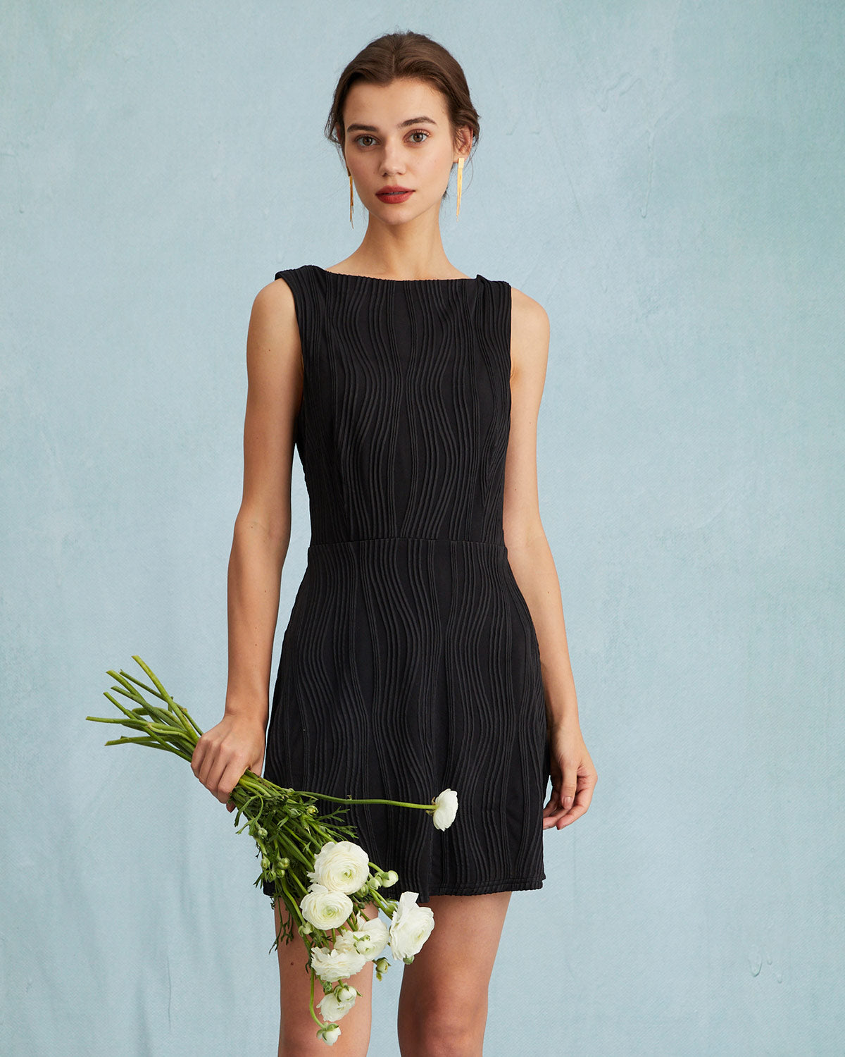 Turn Heads with the Backless Boat Neck Mini Dress