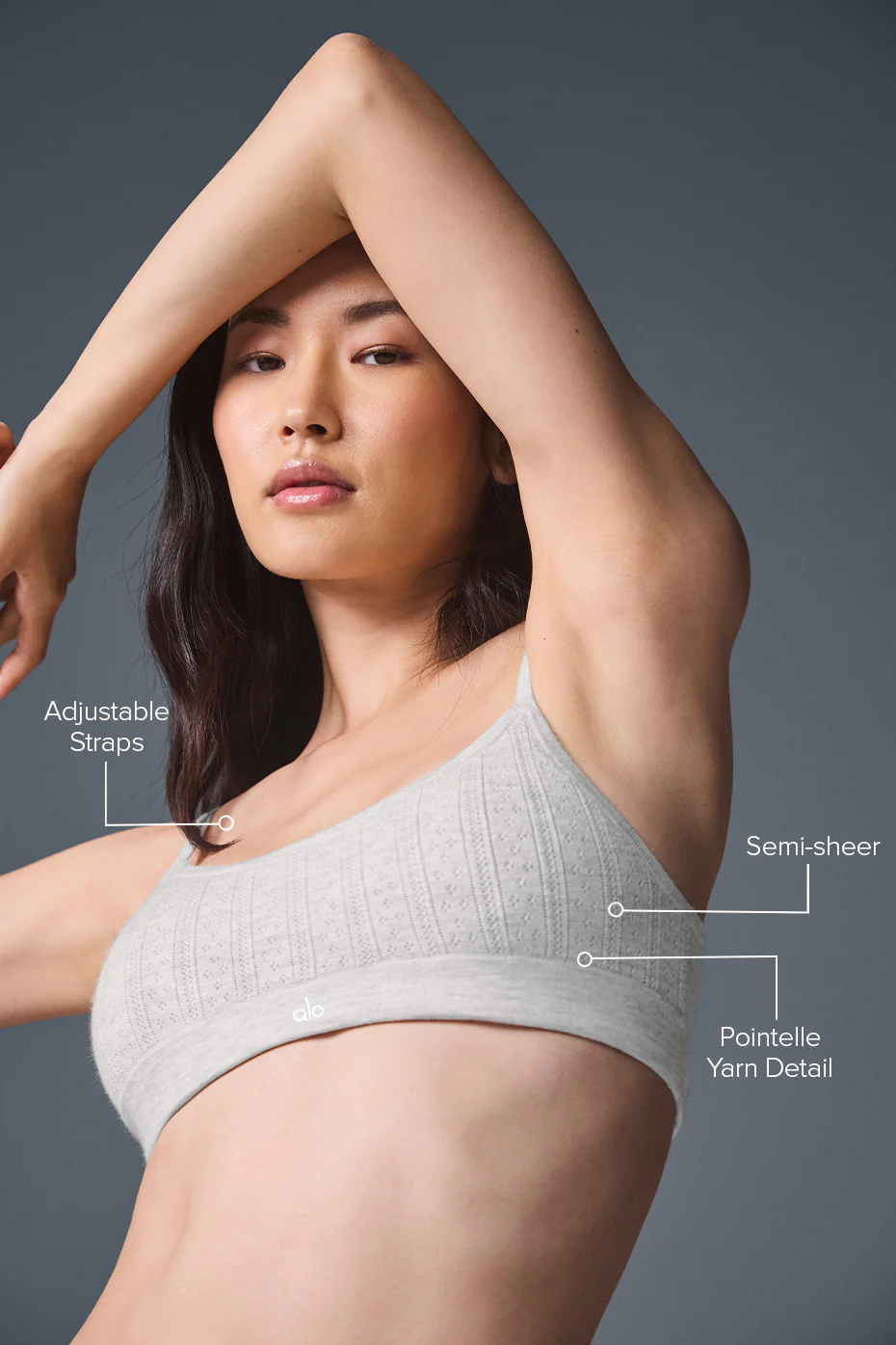 Pointelle Sweater Be Mine Bra - Light Grey Heather