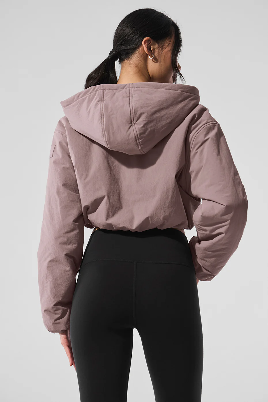 Cropped Mountain Peak Full-Zip Hoodie - Mushroom
