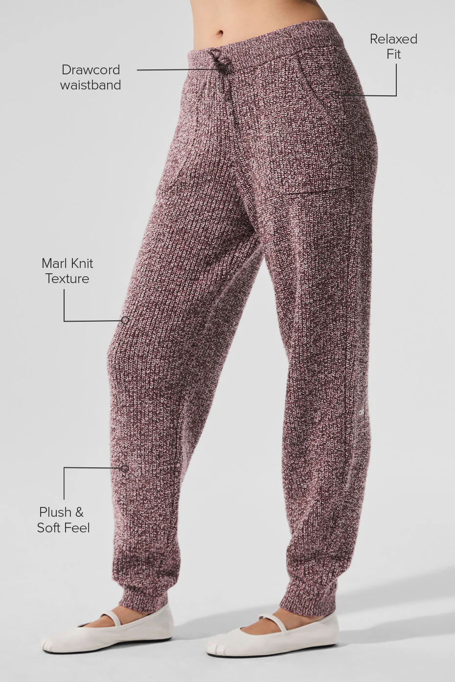 Marl Sweater Pant - Mushroom Marl