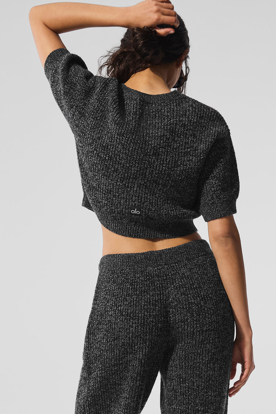 Marl Sweater Short Sleeve - Black Marl