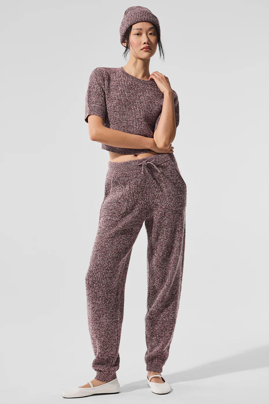 Marl Sweater Pant - Mushroom Marl