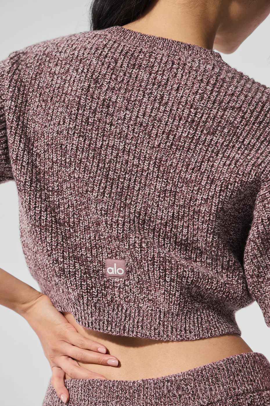 Marl Sweater Short Sleeve - Mushroom Marl