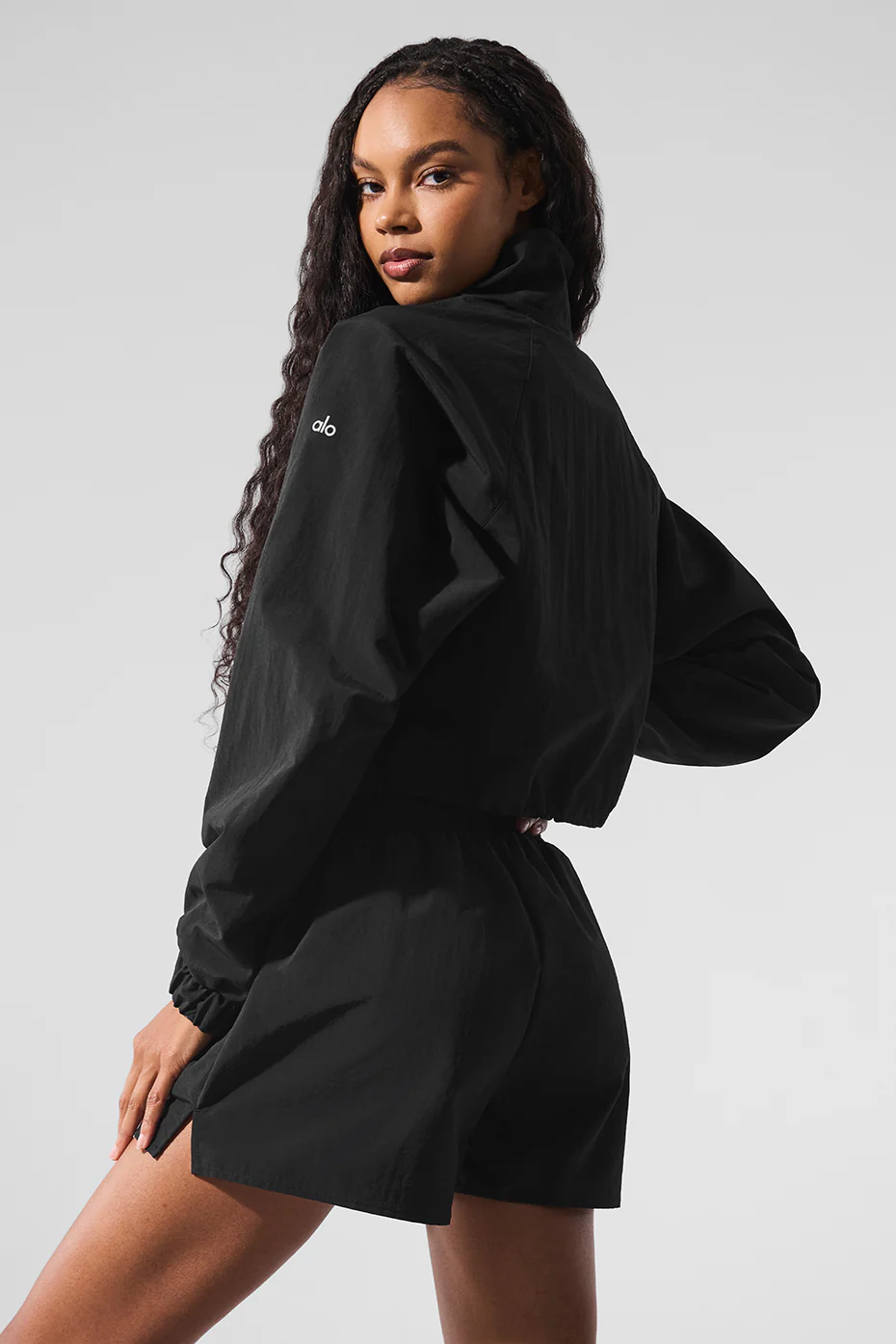 Cropped 1/4 Zip Alumni Pullover - Black