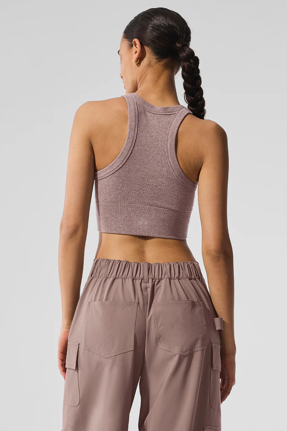 Seamless Delight High Neck Bra - Mushroom Heather